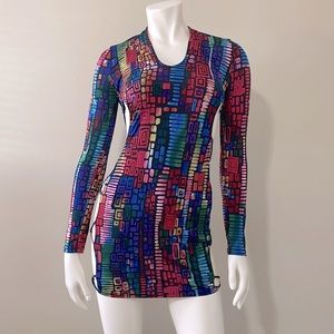 Multicolored, Open Sided Mini Dress S